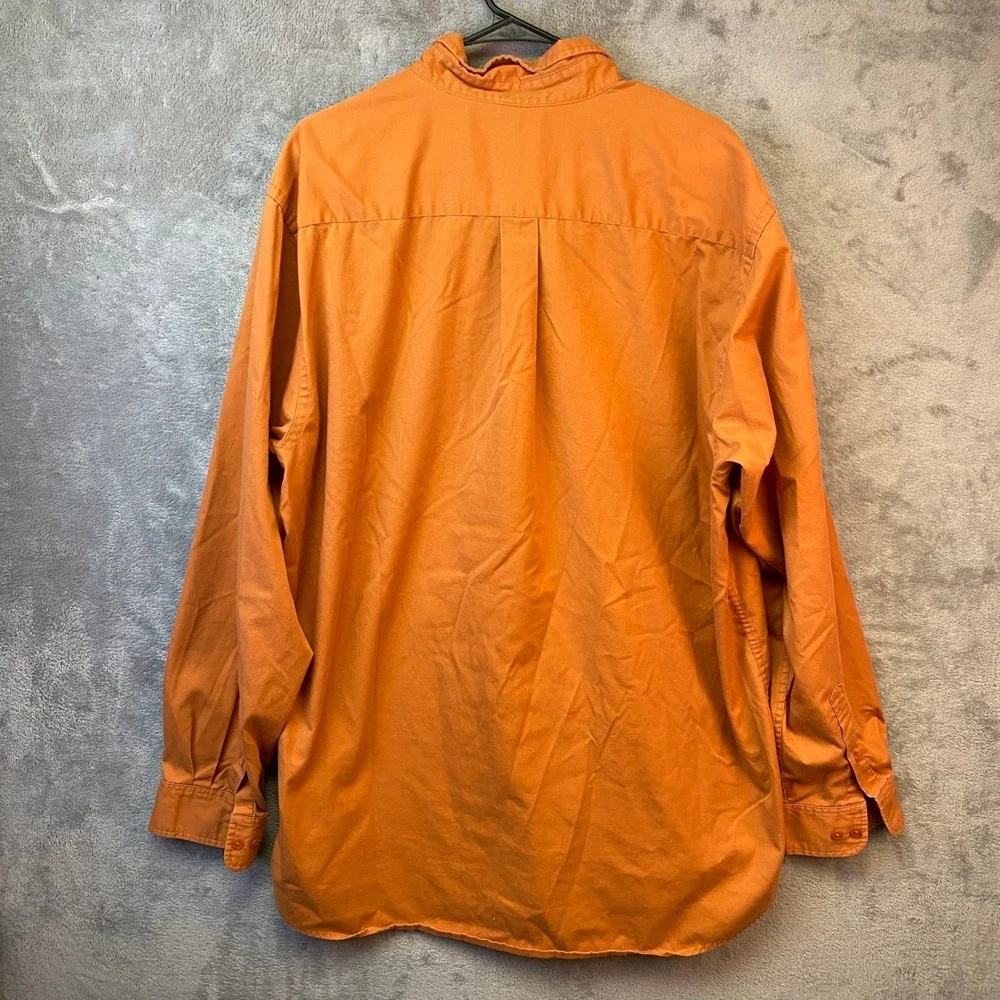 Port Authority Mens 2XLT Burnt Orange Long Sleeve Button Down Twill Shirt Tall
